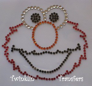 Rhinestone Hot Fix Iron On Transfer ELMO Sesame Street