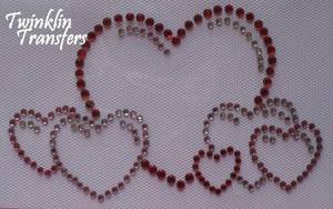Rhinestone Hot Fix Iron On Transfer VALENTINE HEARTS