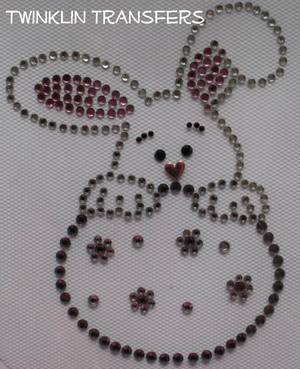 Rhinestone Iron On Transfer EASTER BUNNY EGG SPRING