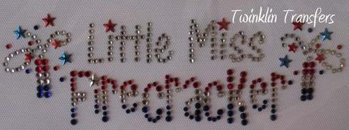 Rhinestone Transfer Iron On LITTLE MISS FIRECRACKER USA