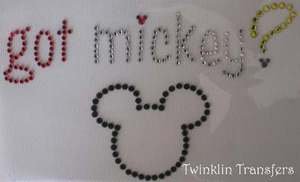 Rhinestone Transfer Iron On GOT MICKEY DISNEY