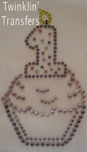 Rhinestone Transfer Iron On ONE FIRST BIRTHDAY CUPCAKE