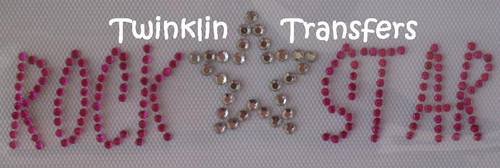 Rhinestone Iron On Hot Fix Transfer ROCK STAR HOT PINK
