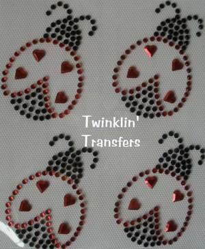 Rhinestone Transfer Iron On MINI LOVE BUG LADYBUGS