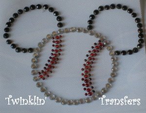 Rhinestone Transfer Hot Fix Iron On BASEBALL MICKEY