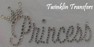 Rhinestone Hot Fix Iron On Transfer PRINCESS CROWNÂ