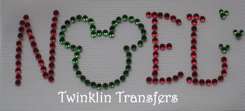 Rhinestone Hot Iron On Transfer CHRISTMAS NOEL MICKEY