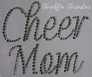 Rhinestone Hot Iron On Transfer CHEER MOM CHEERLEADER