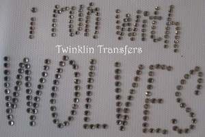 Rhinestone Transfer Iron On I RUN WITH WOLVES TWILIGHT