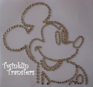 Rhinestone Hot Fix Iron On Transfer MICKEY MOUSE RETRO