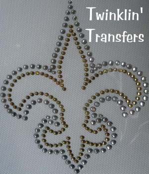 Rhinestone IronOn Transfer FOOTBALL FLEUR DE LIS SAINTS