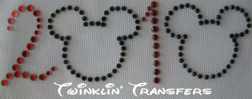 Rhinestone Transfer Iron On DISNEY MICKEY 2010 CLASS OF