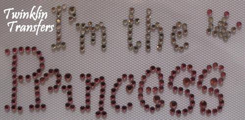 Rhinestone Hot Fix Iron On Transfer IM PRINCESS CROWN