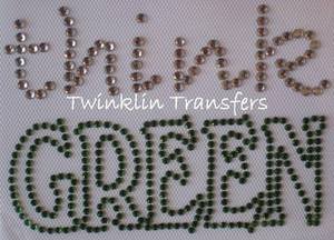 Rhinestone Iron On Transfer THINK GREEN EARTH DAY