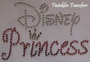 Rhinestone Hot Fix Iron On Transfer DISNEY PRINCESS