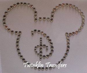 Rhinestone Hot Fix Iron On Transfer MICKEY ICON DISNEY