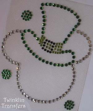 Rhinestone Transfer Iron On ST PATRICKS MICKEY GREEN