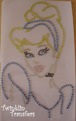 Rhinestone Hot Fix Iron On Transfer PRINCESS CINDERELLA