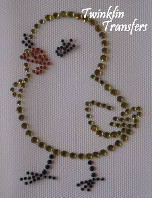 Rhinestone Transfer Iron On LITTLE LIL CHICK EASTER
