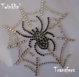 Rhinestone Hot Fix Iron OnTransfer HALLOWEEN SPIDER WEB