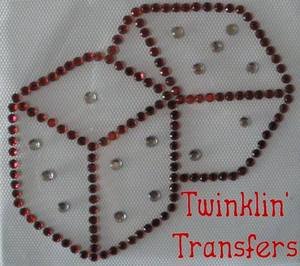 Rhinestone Transfer Hot Fix Iron On DICE GAMBLE CASINO
