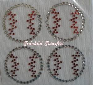 Rhinestone Iron On Transfer BASEBALL SOFTBALL MINI