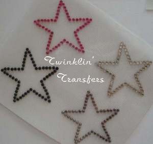 Rhinestone Transfer Hot Fix Iron On MINI ROCK STAR STAR