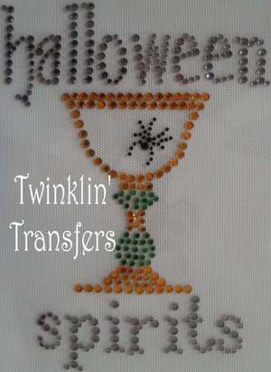 Rhinestone Transfer Iron On HALLOWEEN SPIRITS SPIDER