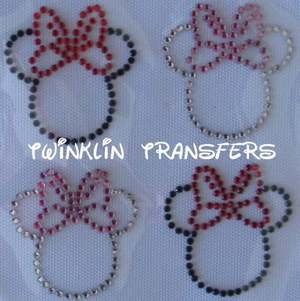 Rhinestone Iron On Transfer MINI MINNIE MOUSE ICONS