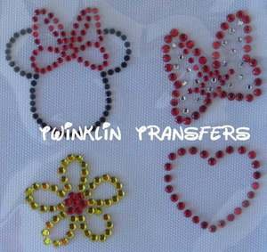 Rhinestone Iron On Transfer MINNIE MOUSE ICONS DISNEY