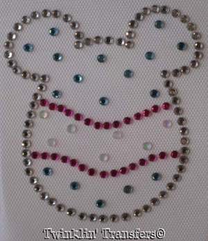 Rhinestone Iron On Transfer EASTER EGG MICKEY PINK