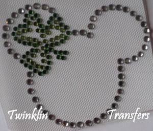 Rhinestone Transfer Hot Fix Iron On SHAMROCK MINNIE