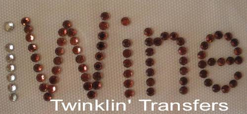 Rhinestone Transfer Hot Fix Iron On I WINE RED WHITE