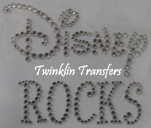 Rhinestone Hot Fix Iron On Transfer DISNEY ROCKS