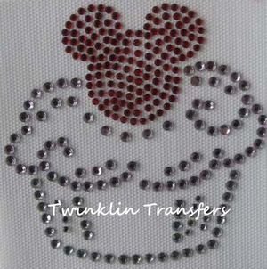 Rhinestone Iron On Transfer MICKEY BIRTHDAY CUPCAKE #2