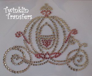 Rhinestone Hot Fix Iron On Transfer PRINCESS CARRIAGE