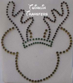 Rhinestone Transfer Iron On DISNEY MICKEY REINDEER
