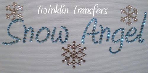 Rhinestone Transfer Hot Fix Iron On SNOW ANGEL PINK
