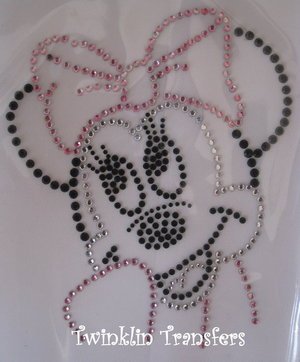 Rhinestone Hot Fix Iron On Transfer MINNIE MOUSE LARGE