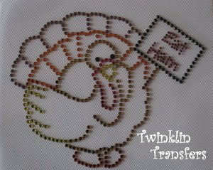 Rhinestone Hot Fix Iron On Transfer THANKSGIVING TURKEY