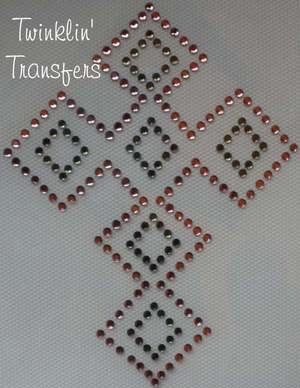 Rhinestone Transfer Iron On PINK DIAMOND CROSS