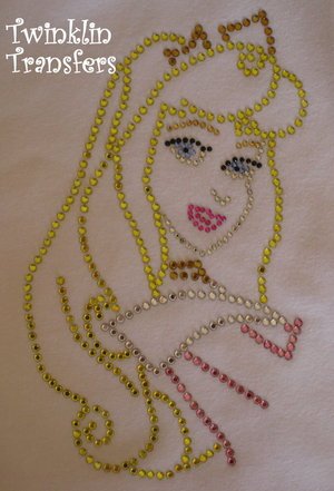 Rhinestone Hot Fix Iron Transfer AURORA SLEEPING BEAUTY