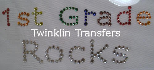 Rhinestone Transfer Hot Fix Iron FIRST 1st GRADE ROCKS