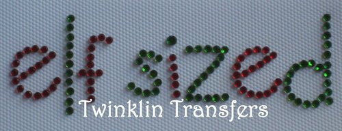 Rhinestone Hot Fix Iron On Transfer CHRISTMAS ELF SIZED