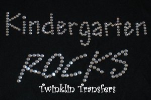 Rhinestone Hot Iron On Transfer KINDERGARTEN ROCKS #2