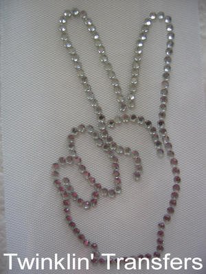 Rhinestone Transfer Hot Fix Iron On PEACE SIGN HAND