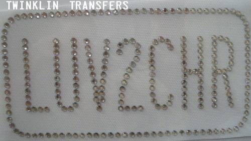 Rhinestone Transfer Iron On LICENSE PLATE LOVE TO CHEER
