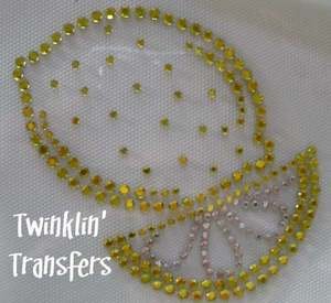 Rhinestone Transfer Iron On Hot Fix LEMON FRUIT SUMMER