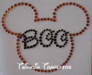 Rhinestone Iron On Transfer MICKEY DISNEY BOO HALLOWEEN