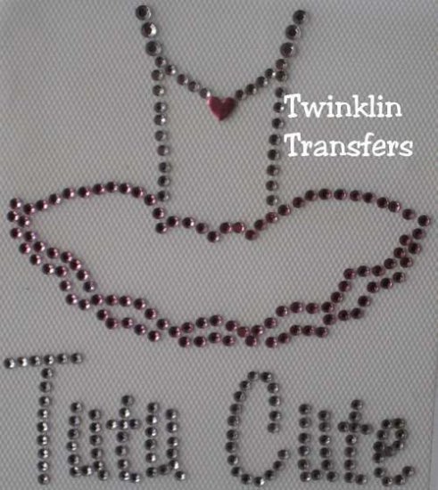 Rhinestone Transfer Iron On TUTU CUTE DANCE BALLET PINK